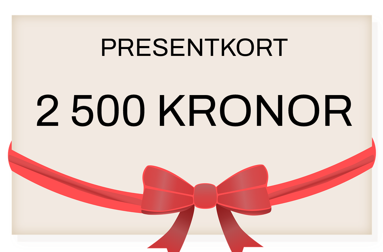 Presentkort 2 500 kronor
